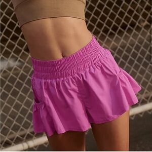 Pink Free People Get Your Flirt on Shorts